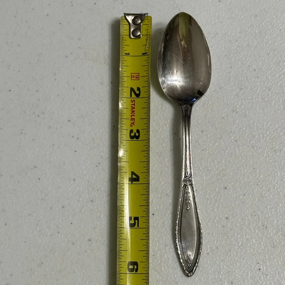 6 WM A Rogers A1 Mystic‎ Coronet Pattern Teaspoons Flatware Silverplate Vintage